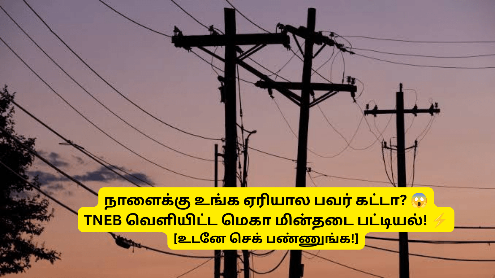 Tamil Nadu Power Cut News: TNEB Power Shutdown Areas List Tomorrow